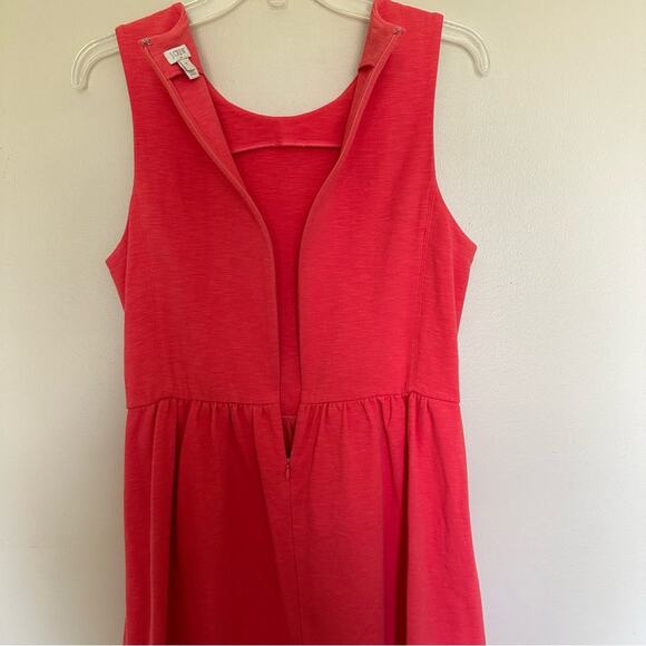 J. Crew Daybreak Fit and Flare Dress Sleeveless Coral Orange Women's M Preppy - Picture 4 of 10